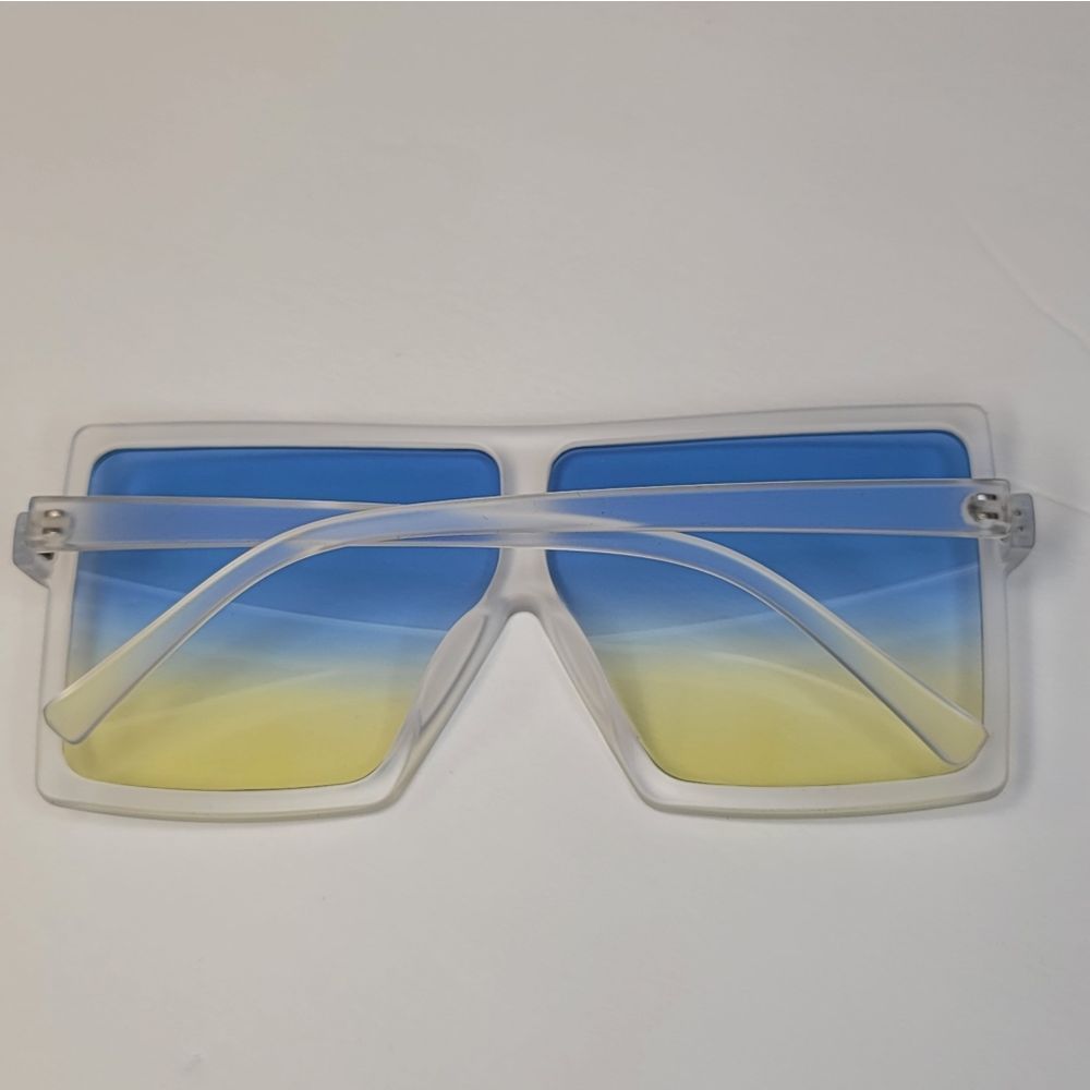 Square Blue And Yellow Sunglasses - Picture 4 of 4